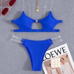 Shein Royal Blue Cut-Out Strap Bikini Swimsuit NWT